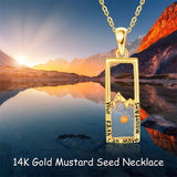 14k Gold Mustard Seed Faith Pendant Necklace