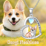 Sterling Silver Corgi Dog Pendant Necklace