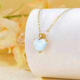 14K Gold 3 Carat Heart-cut Birthstone Pendant Necklace