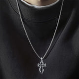 Cross Necklace for Men 925 Sterling Silver Cross  Pendant Jewelry Masonic Gifts for Men Boys