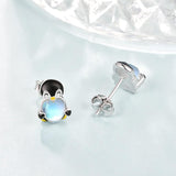 Moonstone Animal Stud Earrings for Women 925 Silver Hypoallergenic Cute Cartoon Animal Earrings  Jewelry Gifts