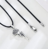 Sterling Silver Gun 3D Pendant Necklace