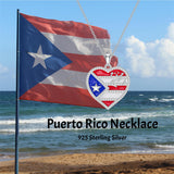 Sterling Silver Frog Flag Puerto Rico Pendant Necklace