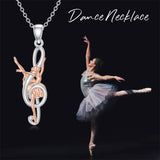 Sterling Silver Dance Ballerina Violin Music Note Pendant Necklace