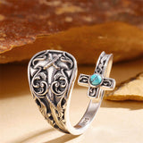 Sterling Silver Dragonfly Ring Butterfly Ring Hummingbird Spoon Ring Oxidized Animal Adjustable Ring for Women