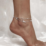 Sterling Silver Multi-layered Animal Anklet