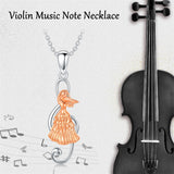 Sterling Silver Dance Ballerina Violin Music Note Pendant Necklace