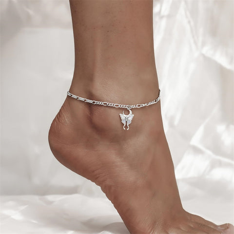 Sterling Silver Multi-layered Animal Anklet