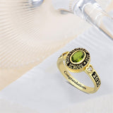 Sterling Silver Personalized Engraved Birthstone Class Ring Graduation Ring