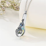 Sterling Silver Crystal Phoenix Urn Necklace for Ashes