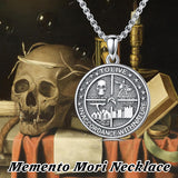 Sterling Silver Memento Mori Pendant Necklace