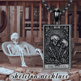 Sterling Silver Lovers Tarot Card Protection Pendant Necklace