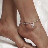 Sterling Silver Multi-layered Animal Anklet