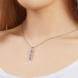 10K 14K 18K Gold Personalized Engraved &Birthstone Infinity Pendant Necklace