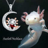 Sterling Silver 12 Birthstones Axolotl  Pendant Necklace