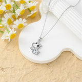 Sterling Silver Cubic Zirconia Hamster Pig Dragon Giraffe Bunny Hippo Goat Pendant Necklace