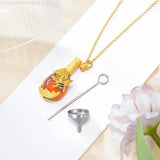 Animal Crystal Urn Necklace For Ashes Sterling Silver Bee Heart Teardrop Urn Holder Necklaces For Women Memorial Jewelry