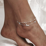 Sterling Silver Multi-layered Animal Anklet