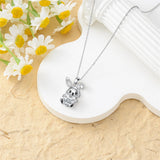 Sterling Silver Cubic Zirconia Hamster Pig Dragon Giraffe Bunny Hippo Goat Pendant Necklace