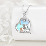 Sterling Silver Moonstone Cat Dachshund Dog Elephant Turtle Pendant Necklace