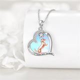 Sterling Silver Moonstone Cat Dachshund Dog Elephant Turtle Pendant Necklace