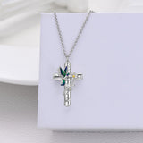 Sterling Silver Hummingbird Flower &Cross Urn Necklaces for Ashes