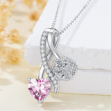 Sterling Silver Cubic Zirconia 12 Month Birth Flower Pendant Necklace