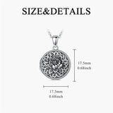 Sterling Silver Personalized Photo &Engraved Round Photo Necklace