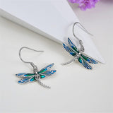 Sterling Silver Big Dragonflies Dangle  Earrings