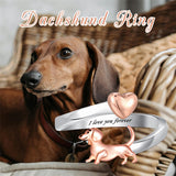 Sterling Silver Dachshund Open Rings