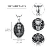 Sterling Silver Nerfertiti Queen Goddess Amulet Pendant Necklace