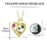 10 14 18K Gold Personalized Round Birthstone  Pendant Necklace