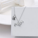 Sterling Silver Dachshund Pendant Necklace