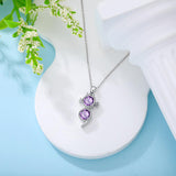 Natural Amethyst Cat Necklace for Women 925  Silver Cat Pendant with Genuine Amethyst Jewelry Gifts for Cat Lover