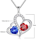 10 14 18K Gold Personalized Heart Birthstone Pendant Necklace