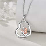 Sterling Silver Father Daughter Pendant Necklace with Engraved Words