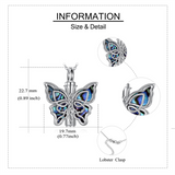 Butterfly Urn Necklaces for Ashes of Loved Ones 925 Sterling Silver Cremation Butterfly Jewelry for Women
