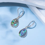 Sterling Silver Abalone Shell Filigree Dragonfly Butterfly Bee Hummingbird Leverback Earrings