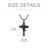 Sterling Silver Scorpion Cross Pendant Necklace for Men