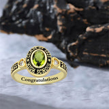 Sterling Silver Personalized Engraved Birthstone Class Ring Graduation Ring