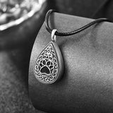 Sterling Silver Personalized Engraved Dog Paw Urn Necklace fo Ashes