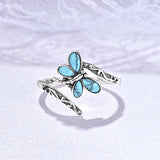 Sterling Silver Dragonfly Ring Butterfly Ring Hummingbird Spoon Ring Oxidized Animal Adjustable Ring for Women