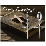 Cross Earrings for Men 925 Sterling Silver Cross Hoop Earrings Hypoallergenic Cross Jewelry Gifts for Men