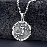 Sterling Silver Baseball Basketball Softball Soccer Pendant Necklace Engraved with Never Give up I Can Do All Things