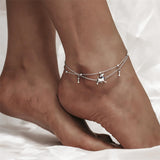 Sterling Silver Multi-layered Animal Anklet