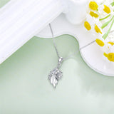 Sterling Silver Birthstone Wyvern Dragon Pendant Necklace