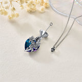 Animal Crystal Urn Necklace For Ashes Sterling Silver Butterfly  Cremation Necklace Heart Teardrop Urn Holder Necklaces For Women Memorial Jewelry