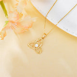 14K Gold Triquetra Trinity Knot Pendant Necklace