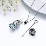 Animal Crystal Urn Necklace For Ashes 925 Silver Phoenix Cremation Necklace  Teardrop Urn Holder Necklaces For Women Memorial Jewelry