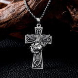 Sterling Silver Marines Cross Pendant Necklace for Men